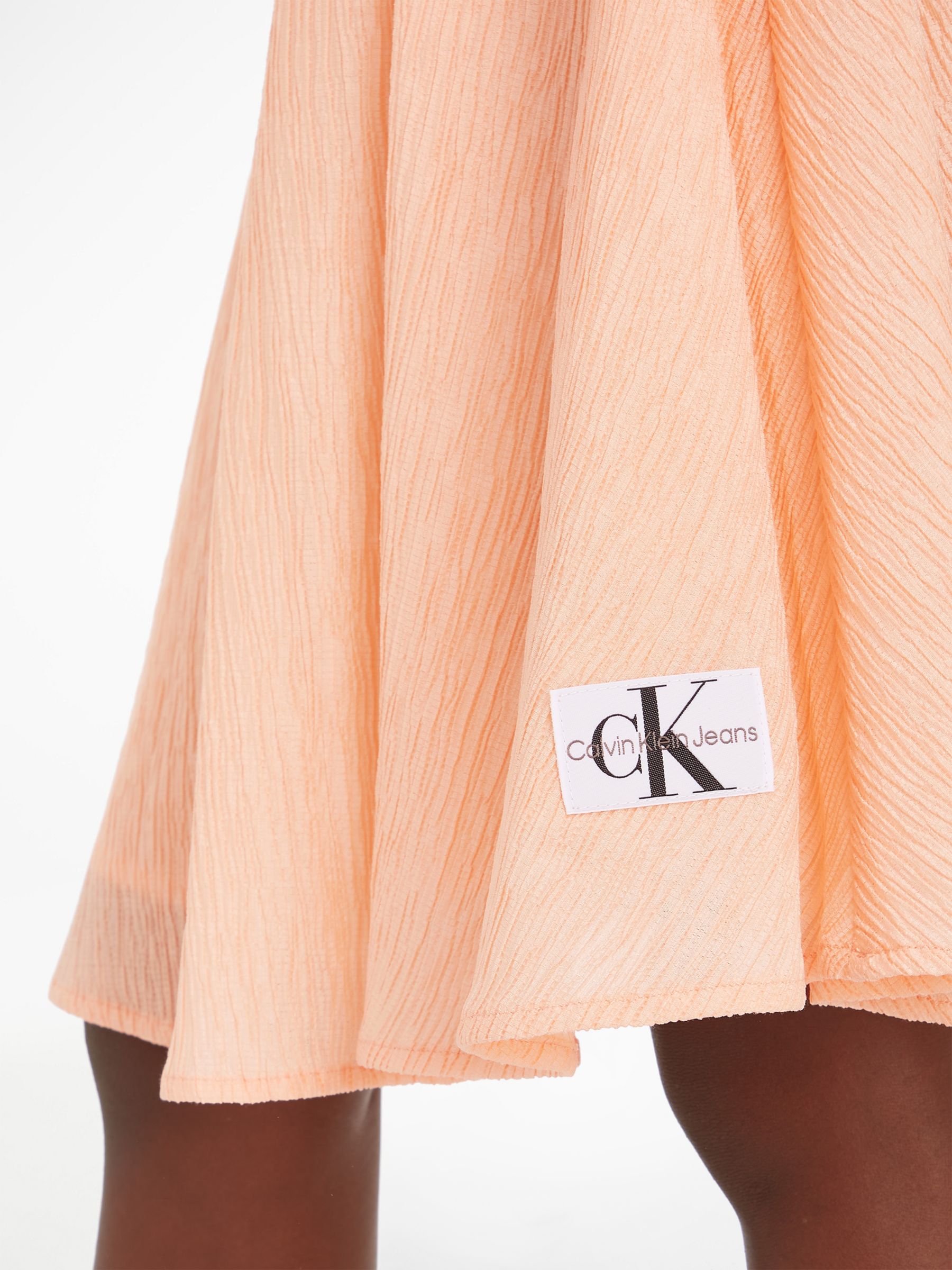 Buy Calvin Klein Flare Fit Short Sleeve Dress, Fresh Cantaloupe Online at johnlewis.com