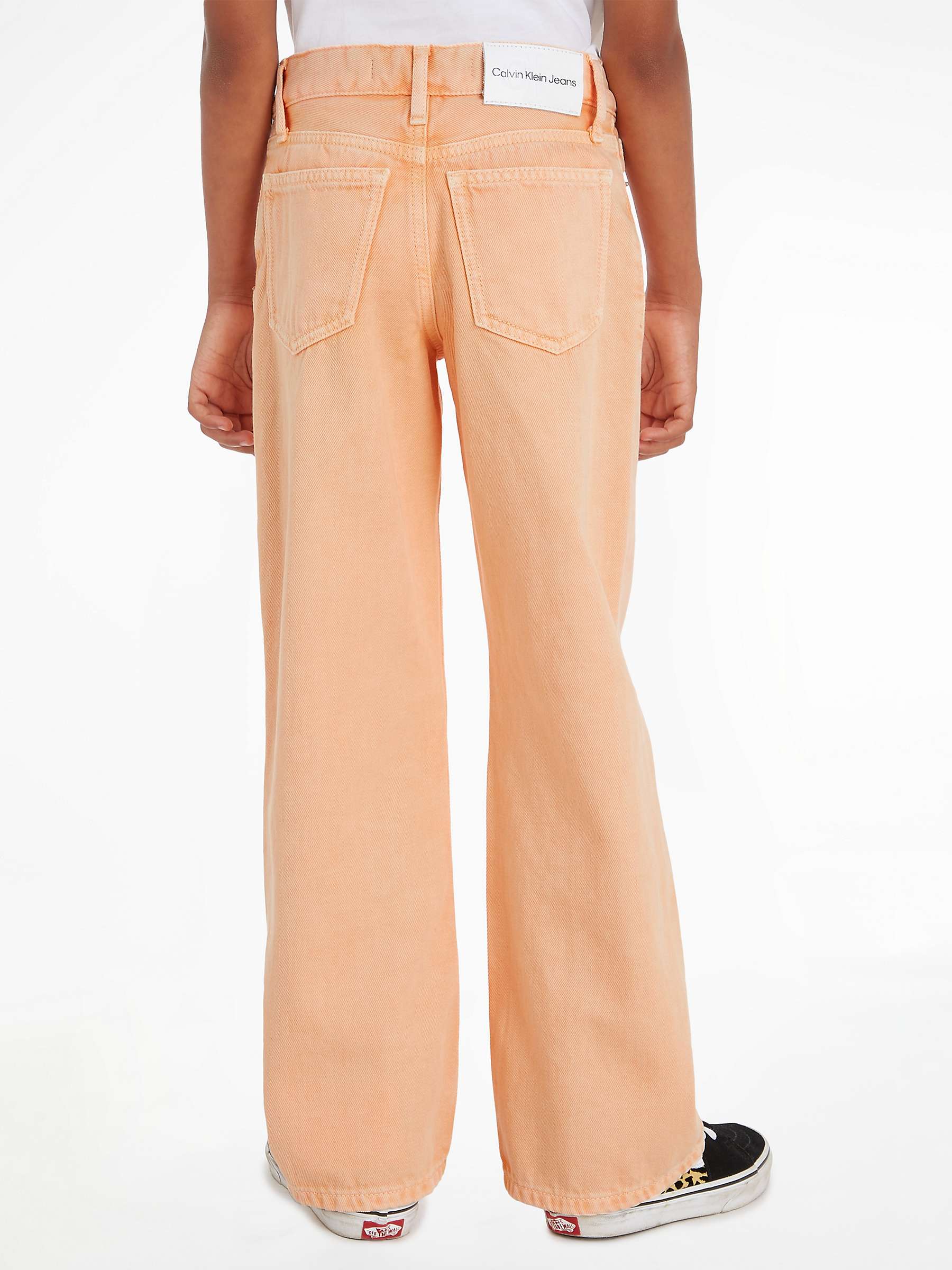 Buy Calvin Klein Jeans Kids' Wide Leg Jeans, Fresh Cantaloupe Online at johnlewis.com