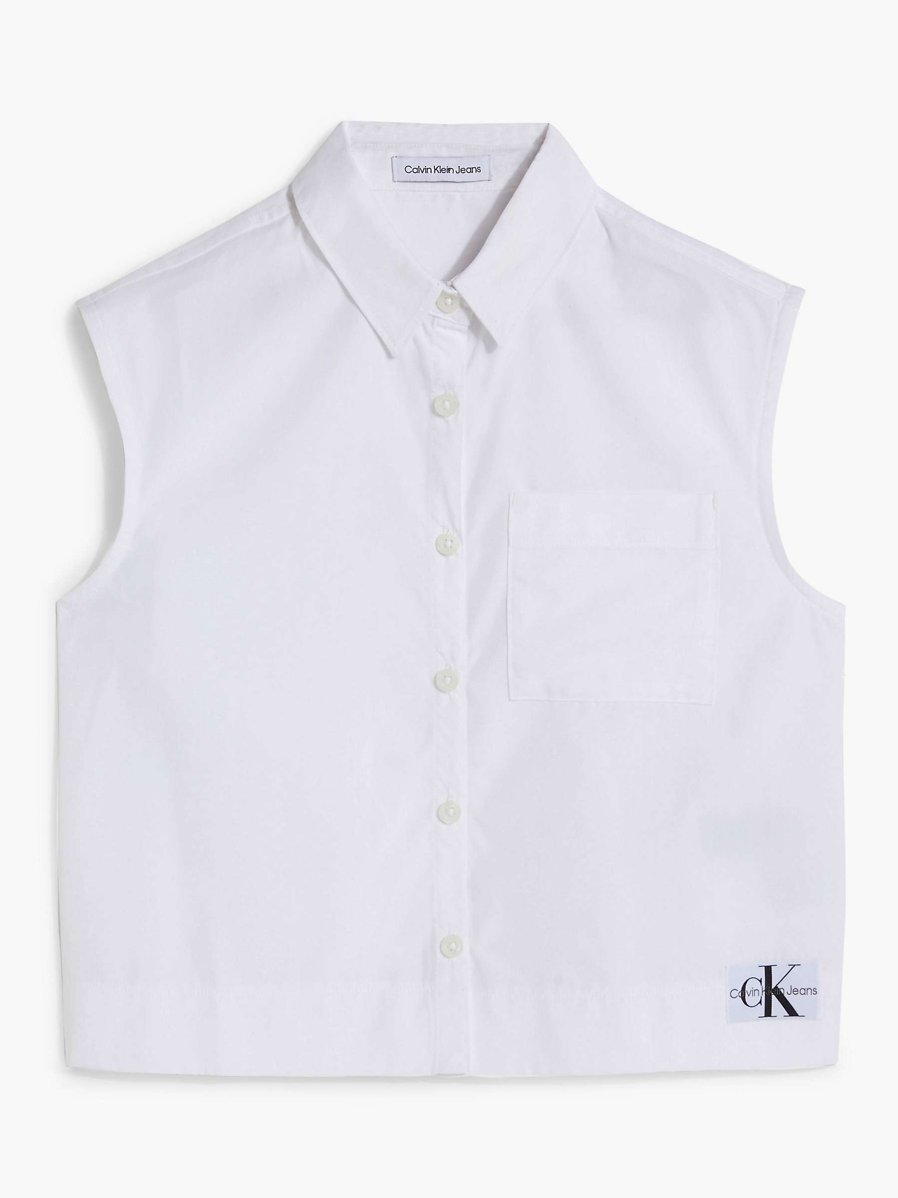 Buy Calvin Klein Jeans Sleeveless Shirt, Bright White Online at johnlewis.com