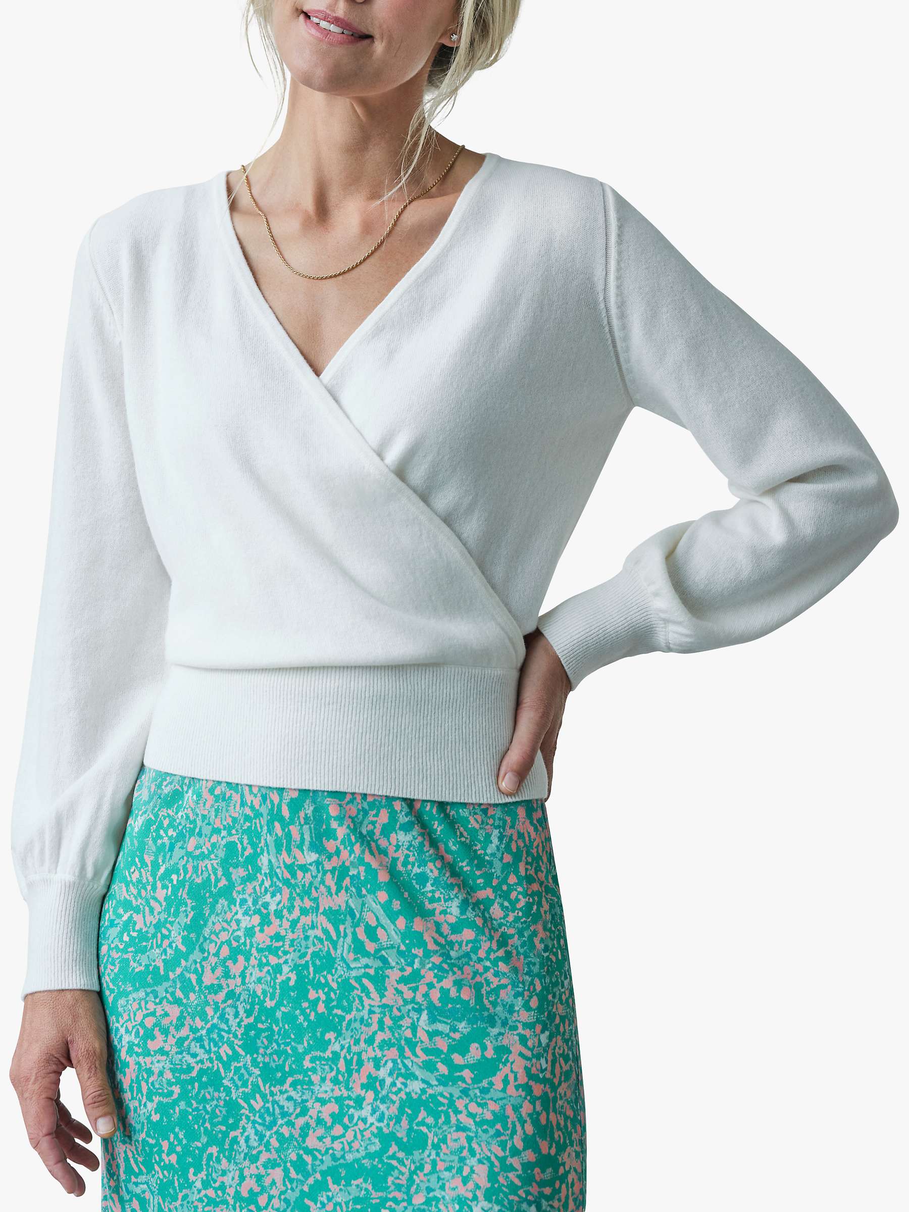Buy Pure Collection Ballet Wrap Jumper, Soft White Online at johnlewis.com