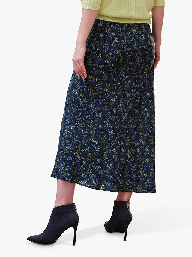 Pure Collection Bias Midi Skirt, Navy/Multi