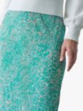 Pure Collection Bias Midi Skirt, Green/Multi