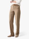 Pure Collection Wide Leg Wool Blend Trousers, Camel