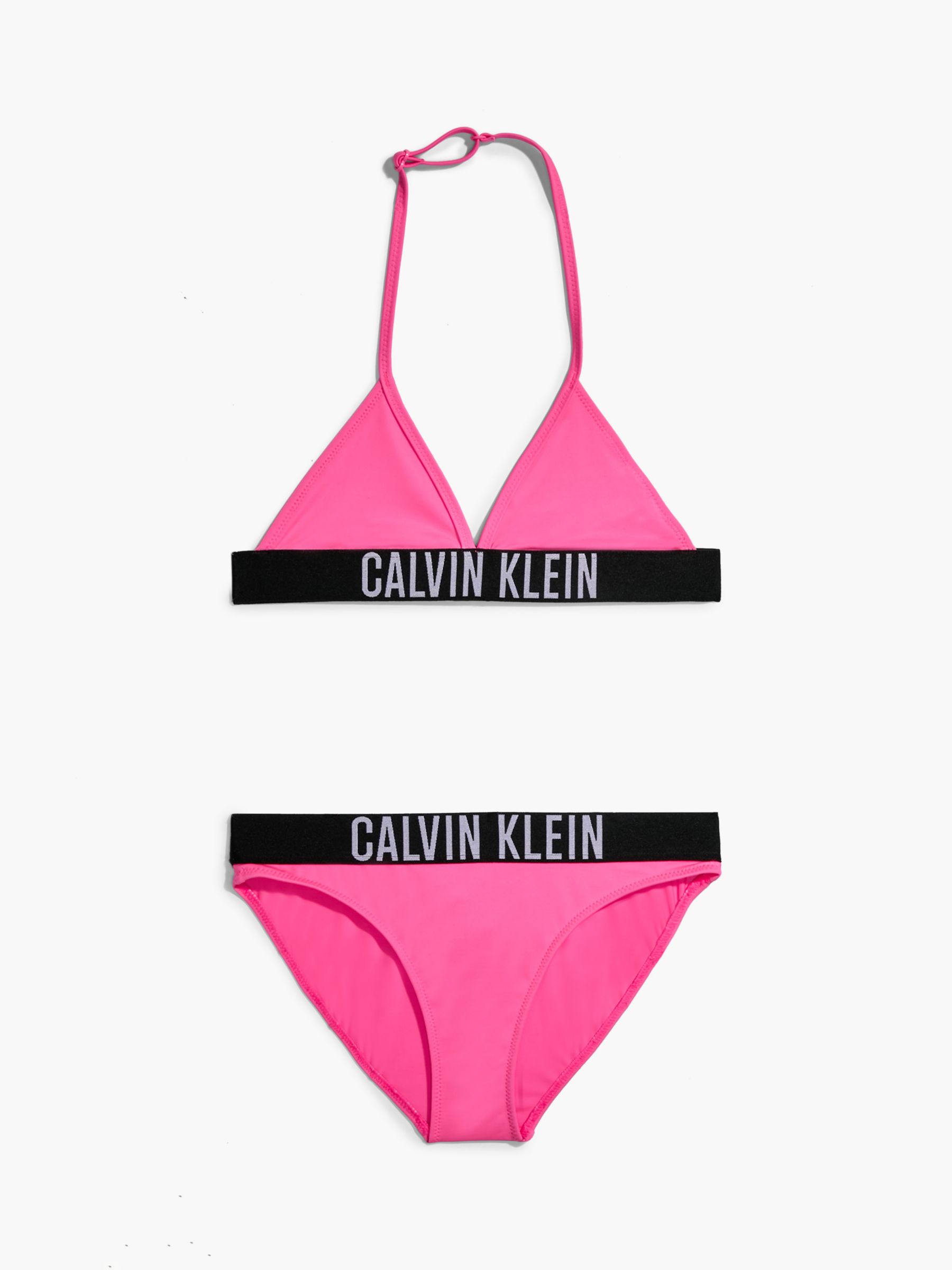 Calvin Klein Kids' Triangle Bikini Set, Loud Pink at John Lewis & Partners