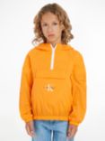 Calvin Klein Kids Monogram Windbreaker Jacket, Vibrant Orange