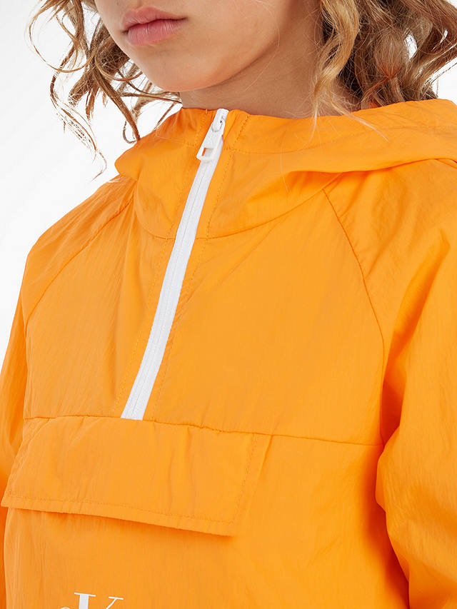 Calvin Klein Kids Monogram Windbreaker Jacket, Vibrant Orange
