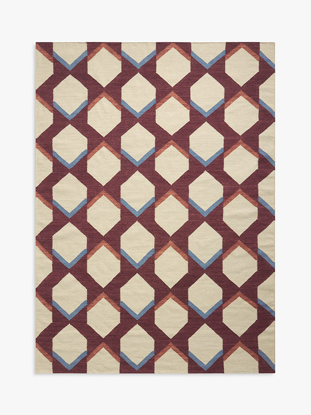 John Lewis Hexa Geometric Rug, Damson, L240 x W170 cm