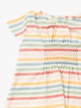 Little Green Radicals Baby Organic Cotton Rainbow Striped Smock Dress, Multi