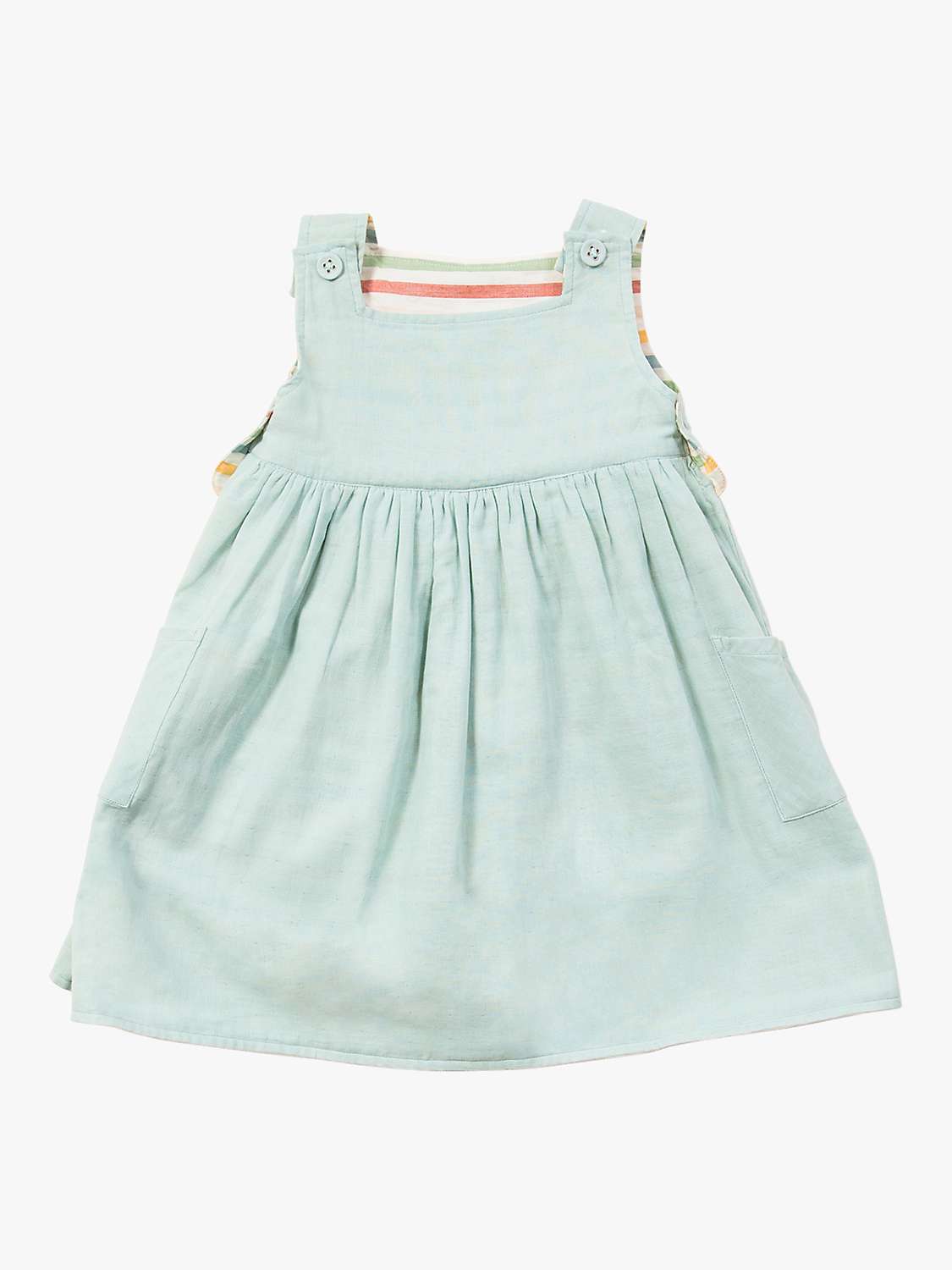Buy Little Green Radicals Baby Organic Striped Reversible Pinny Dress, Rainbow Stripe Online at johnlewis.com
