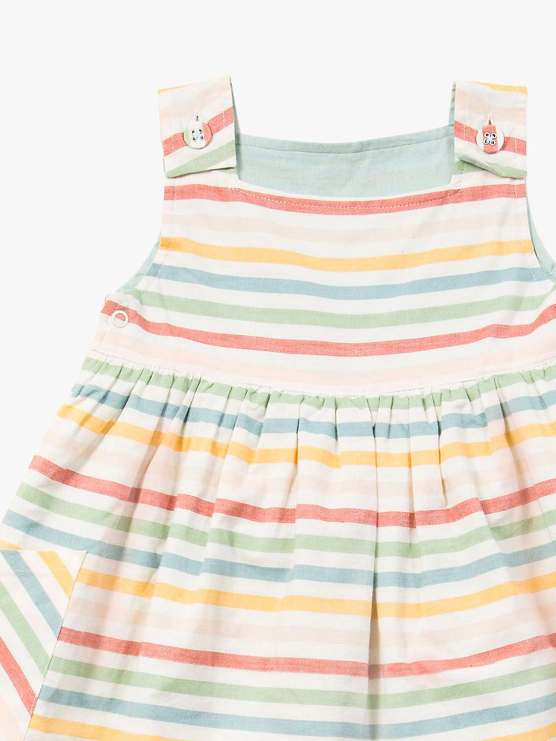 Buy Little Green Radicals Baby Organic Striped Reversible Pinny Dress, Rainbow Stripe Online at johnlewis.com