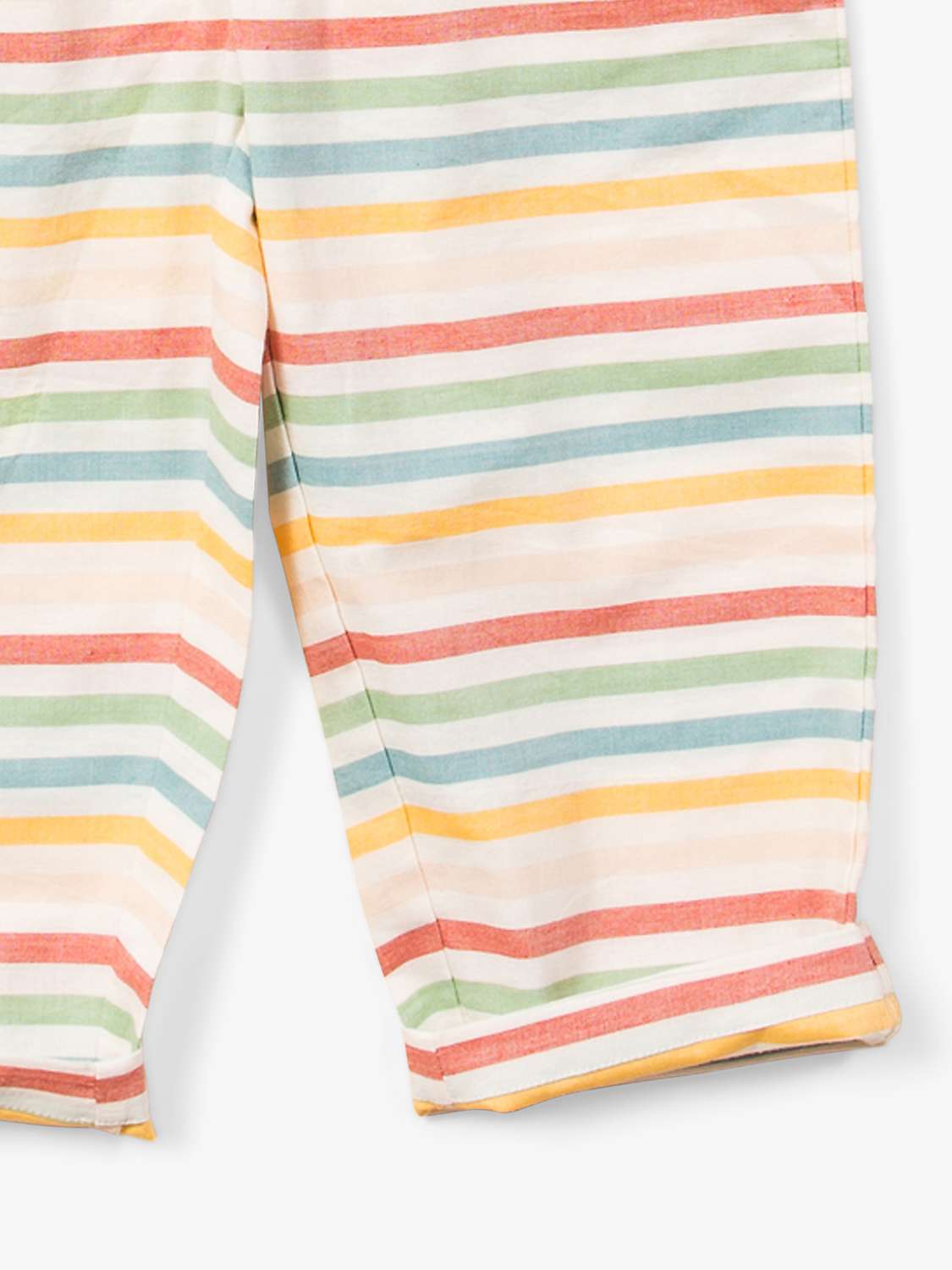 Buy Little Green Radicals Kids' Organic Cotton Striped Sleeveless Summer Cropped Jumpsuit, Rainbow Online at johnlewis.com