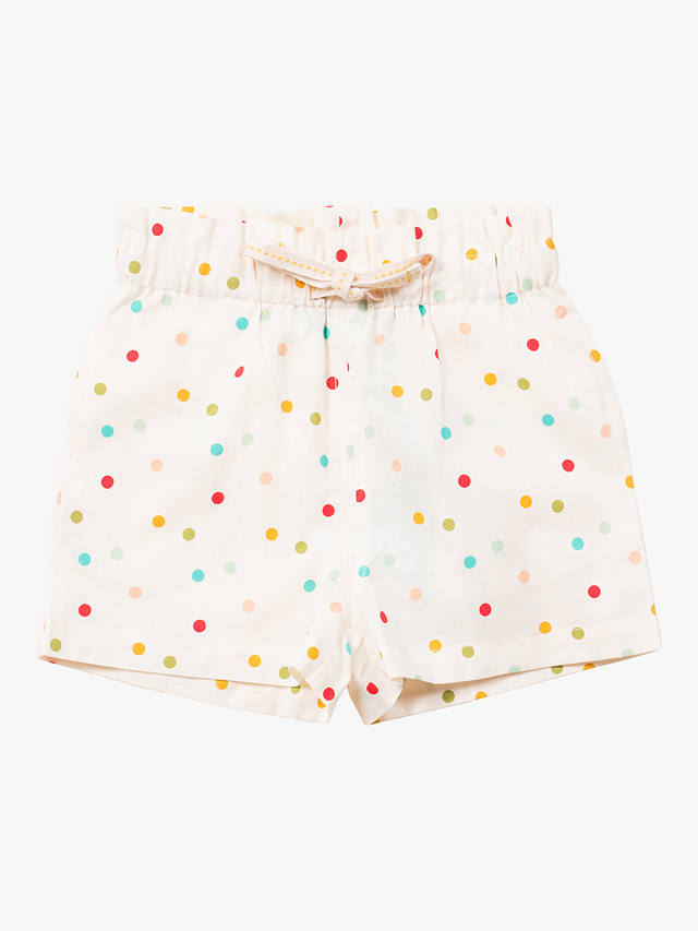 Little Green Radicals Baby Organic Cotton Rainbow Spot Shorts, Multi