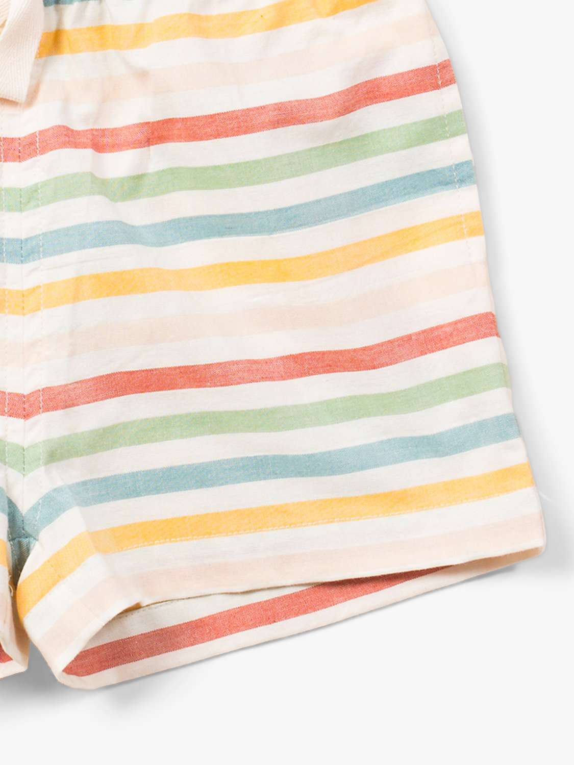 Buy Little Green Radicals Baby Organic Cotton Rainbow Striped Shorts, Multi Online at johnlewis.com