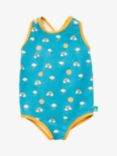 Little Green Radicals Baby Recycled Summer Days Print Swimsuit, Blue/Multi