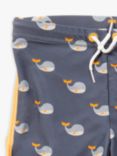 Little Green Radicals Baby Recycled Whale Song Print Swim Shorts, Grey/Multi