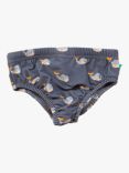 Little Green Radicals Baby Recycled Whale Song Print Reusable Swim Nappy, Grey/Multi