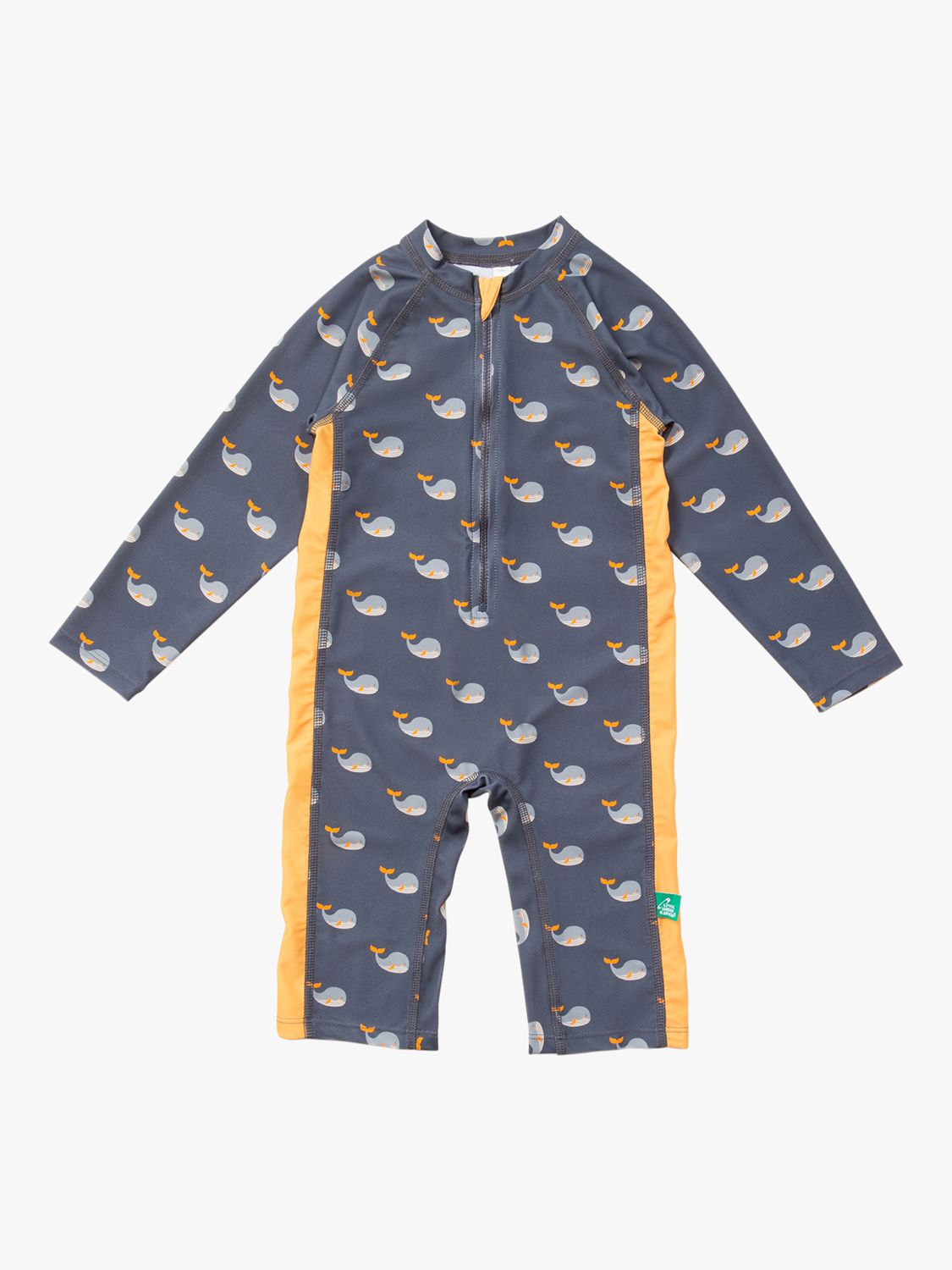 Little Green Radicals Baby Recycled Whale Song Print Sunsuit, Grey/Multi, 0-6 months