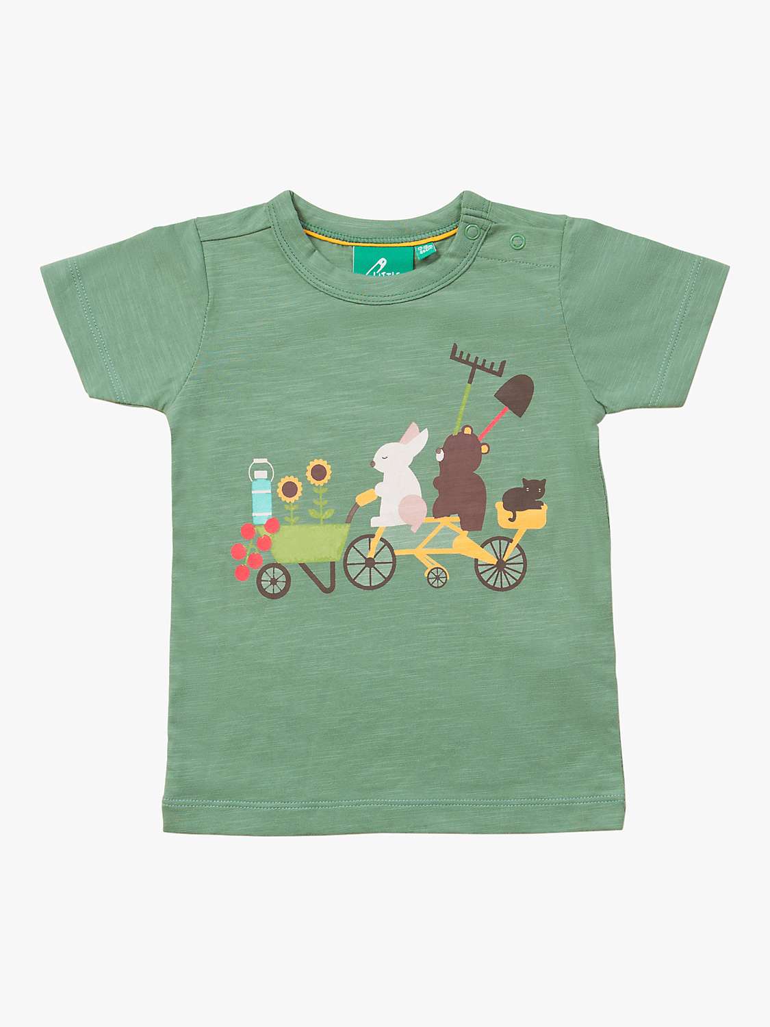 Buy Little Green Radicals Baby Organic Cotton Bottom Of The Garden Summer T-Shirt, Green Khaki/Multi Online at johnlewis.com