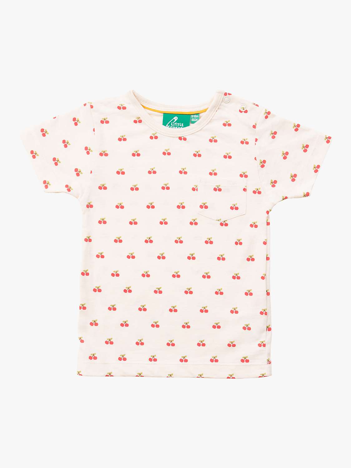 Buy Little Green Radicals Baby Organic Cotton Cherry Short Sleeve T-Shirt, Cream/Multi Online at johnlewis.com