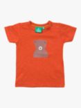 Little Green Radicals Baby Organic Cotton Bear Short Sleeve T-Shirt, Red/Multi