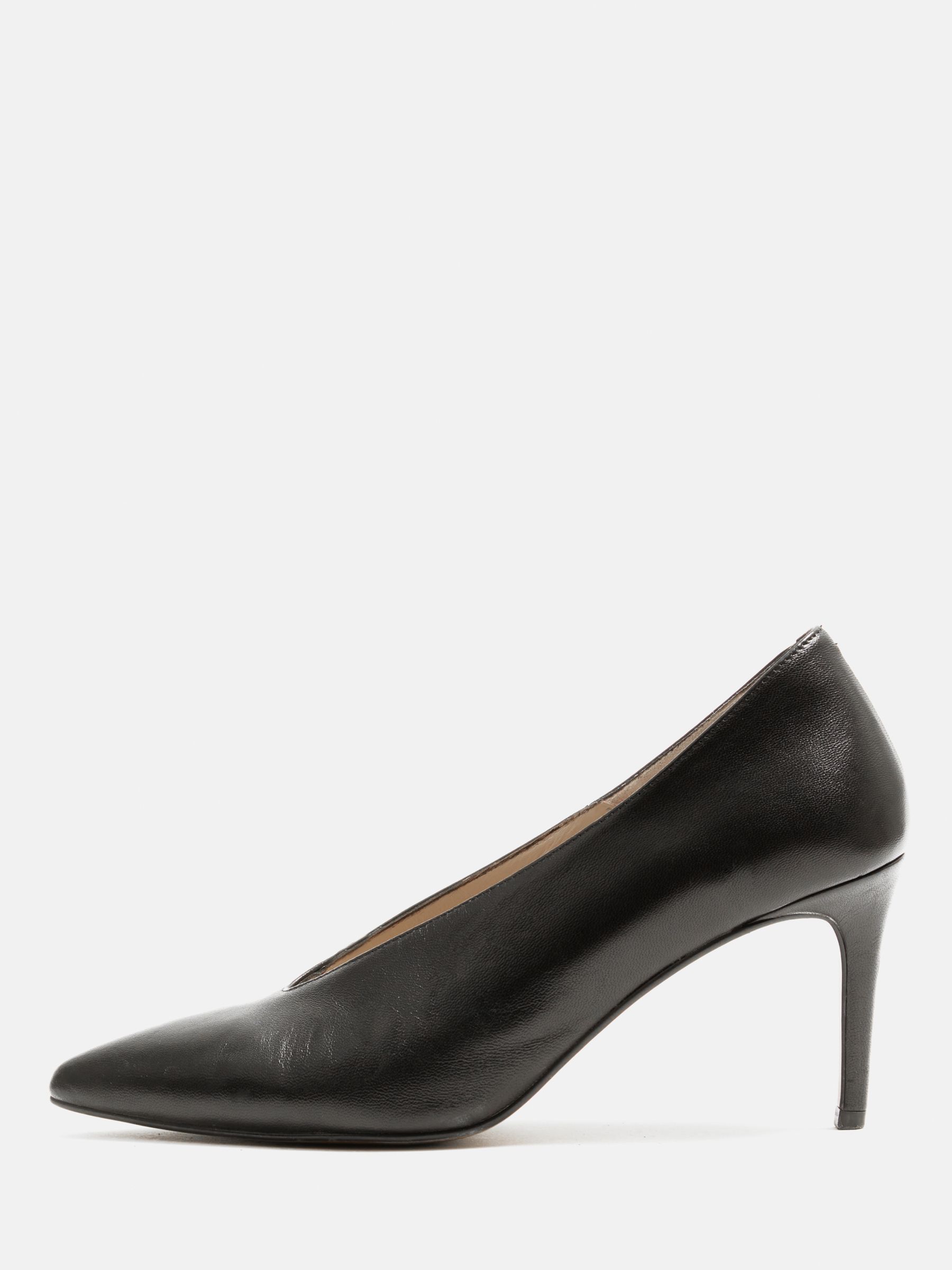 Jigsaw Reece Leather Court Shoes, Black at John Lewis & Partners