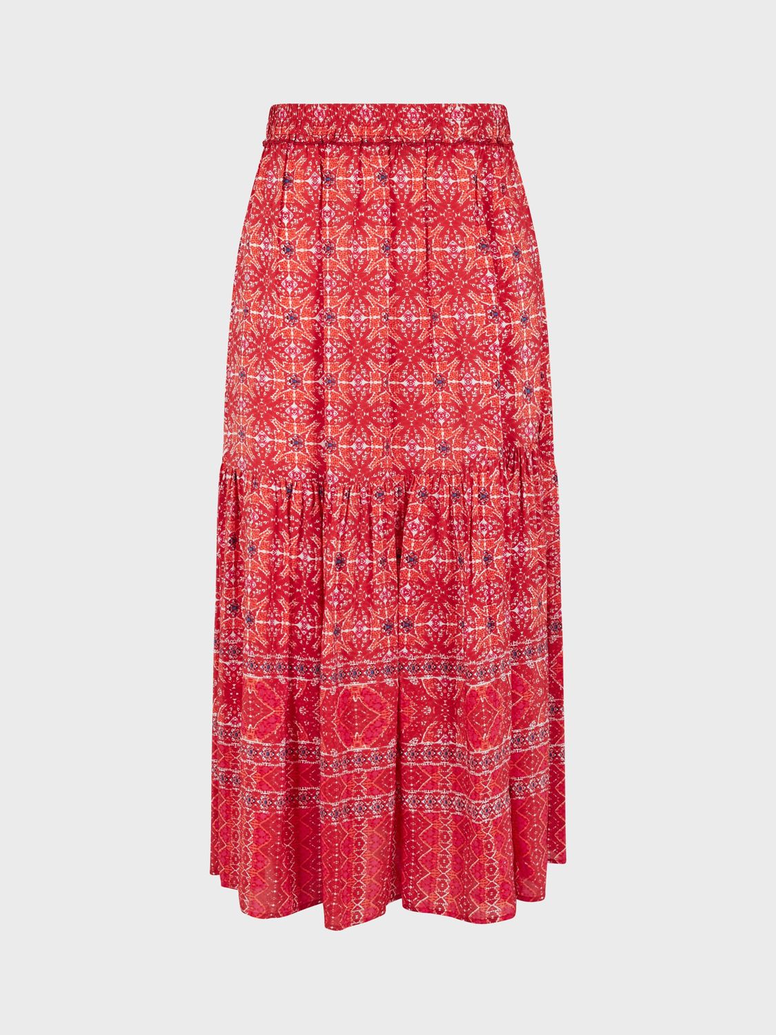 Gerard Darel Badice Abstract Print Midi Skirt, Red/Multi at John Lewis ...