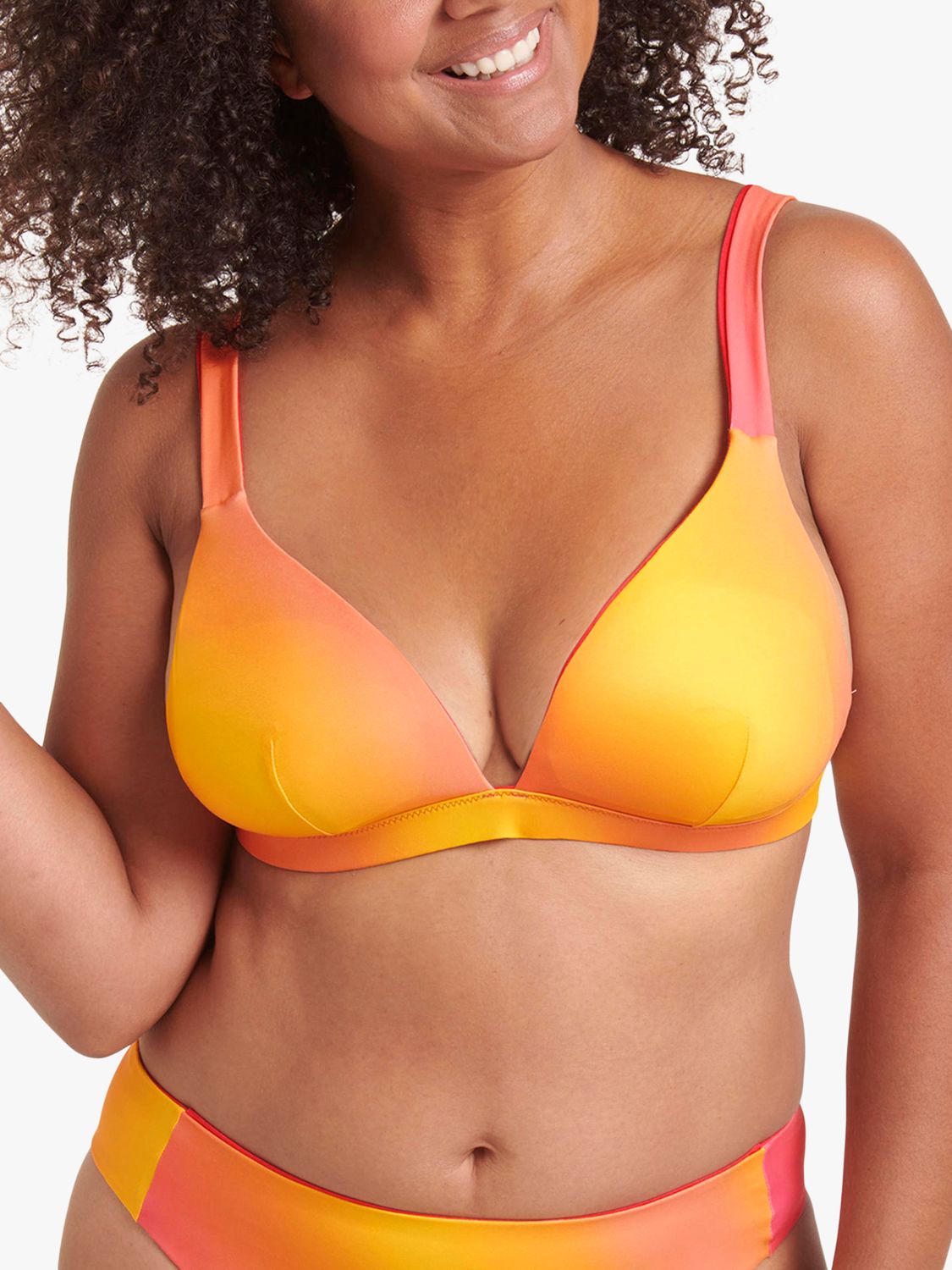 Buy sloggi Shore Fornillo Reversible Bikini Top Pink/Orange Online at johnlewis.com