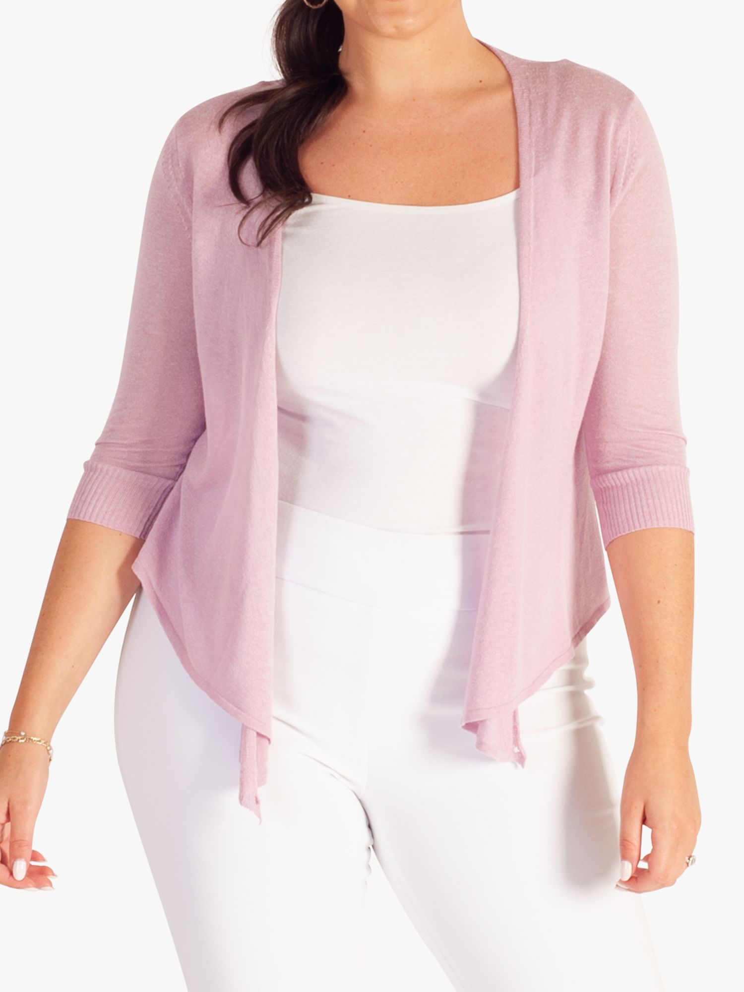 chesca Multiway Silk Linen Blend Cardigan, Lilac, 14-16