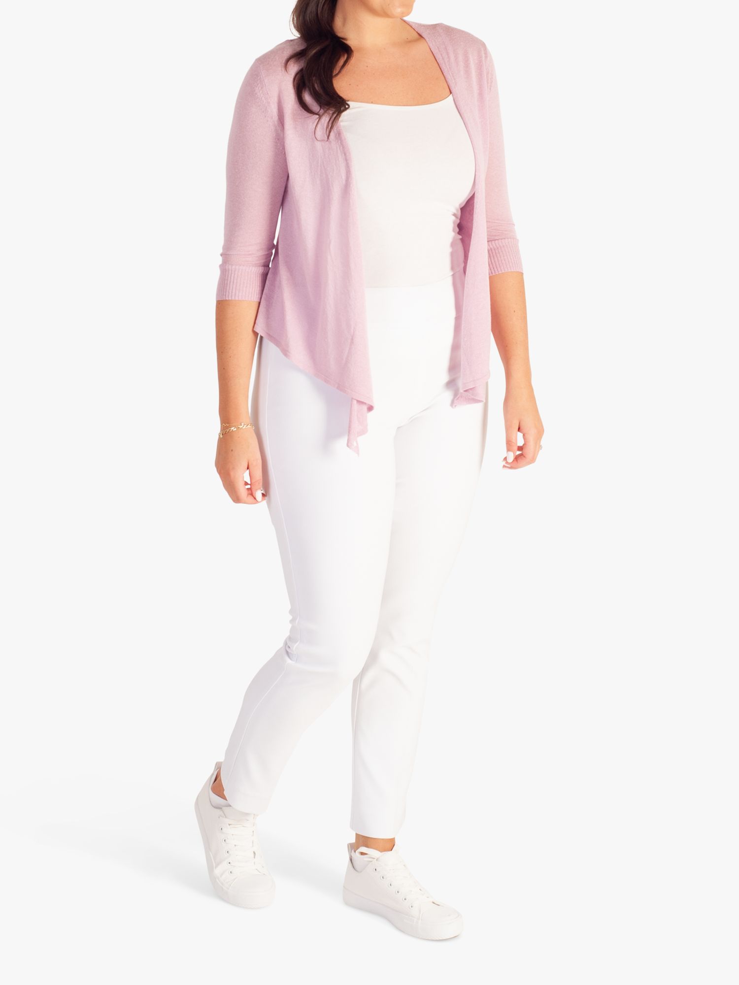 chesca Multiway Silk Linen Blend Cardigan, Lilac, 14-16