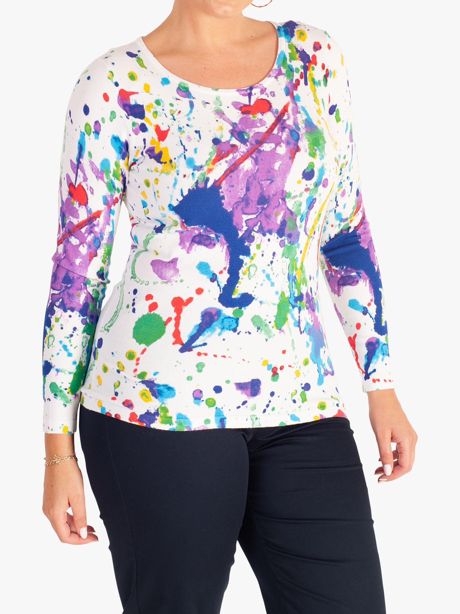 Buy chesca Colour Splash Jumper, White/Multi Online at johnlewis.com