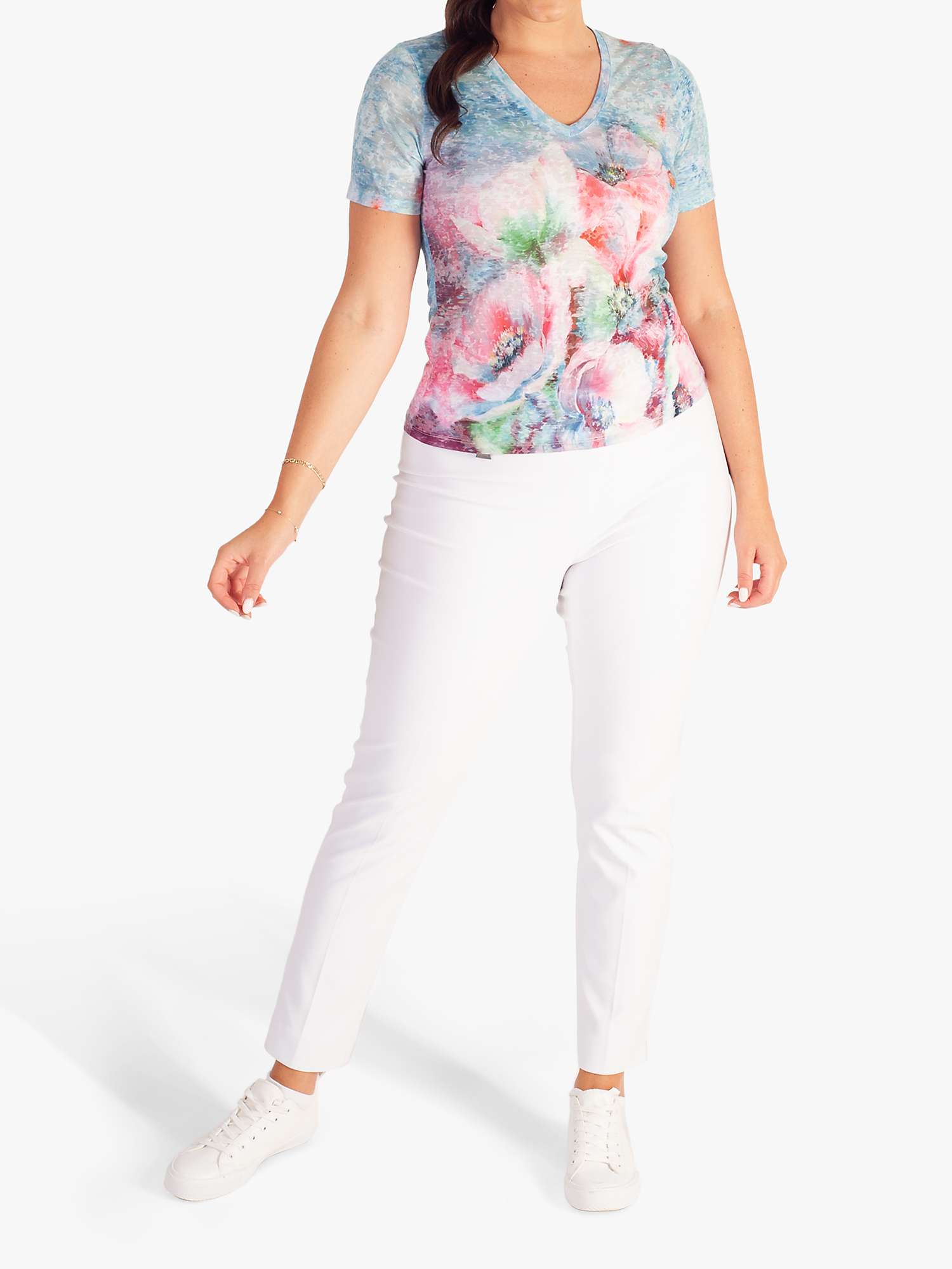 Buy chesca Floral V-Neck T-Shirt Online at johnlewis.com