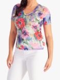 chesca Floral V-Neck T-Shirt, Violet/Red