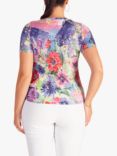 chesca Floral V-Neck T-Shirt, Violet/Red