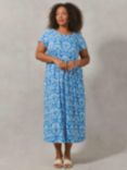 Live Unlimited Printed Short Sleeve Midi Dress, Blue