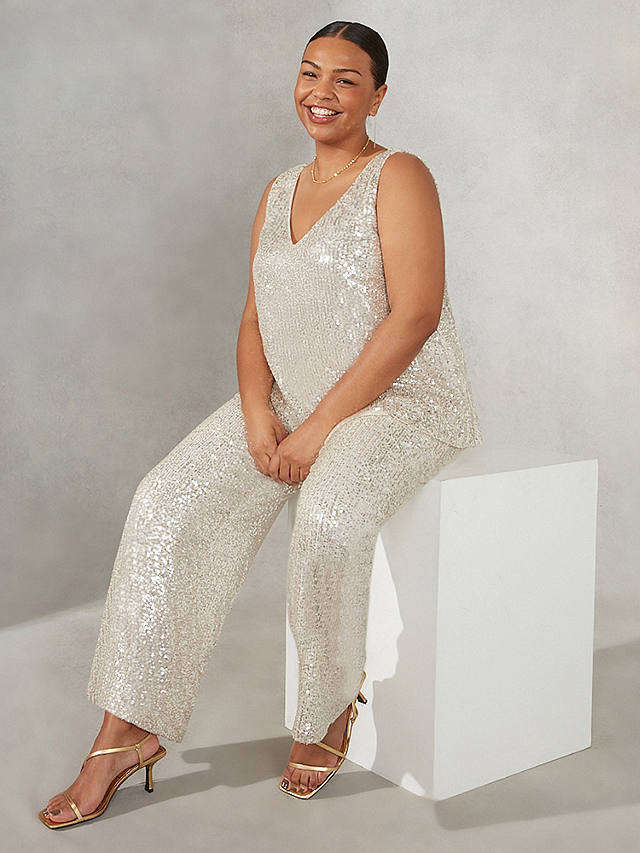 Live Unlimited Curve Sequin Trousers, Champagne