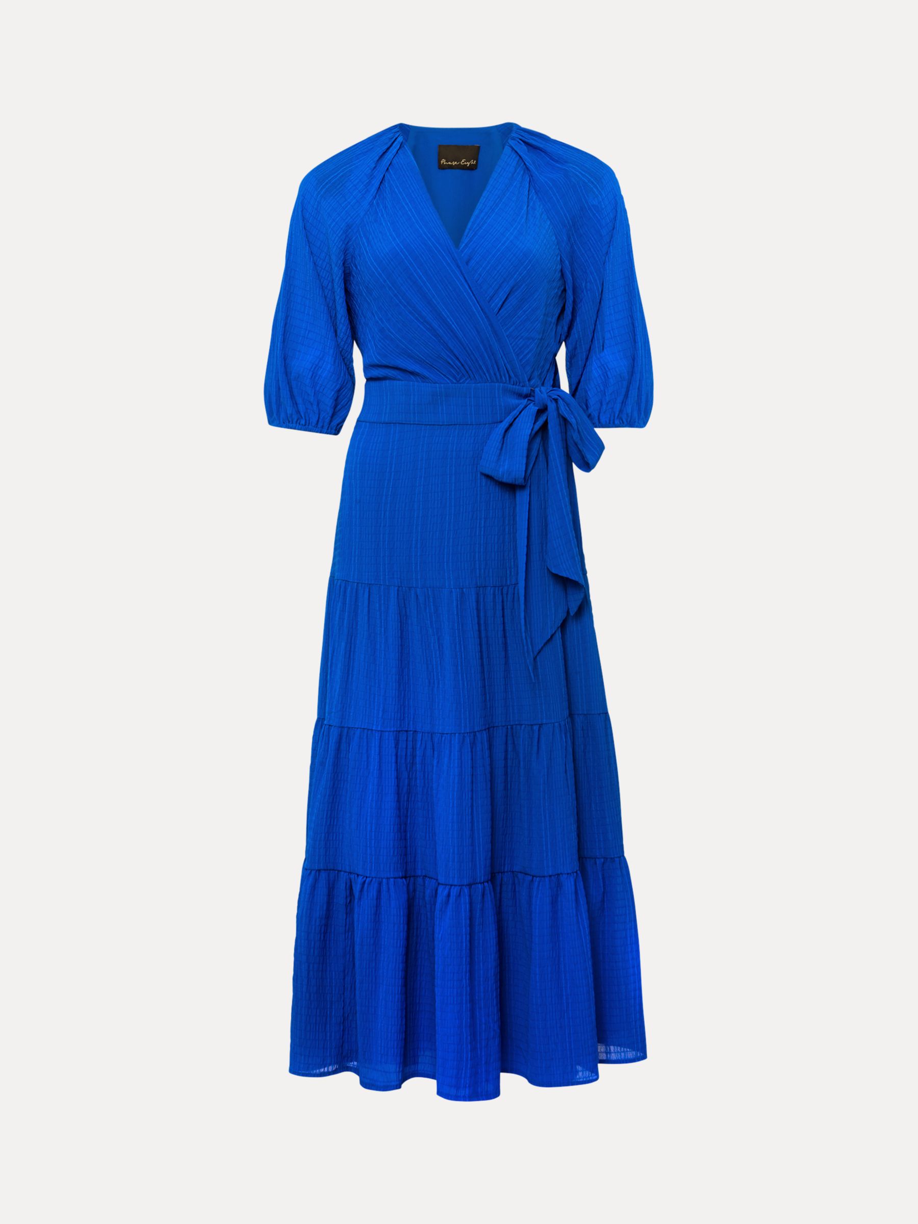 Phase Eight Petite Morven Wrap Dress, Cobalt, 16