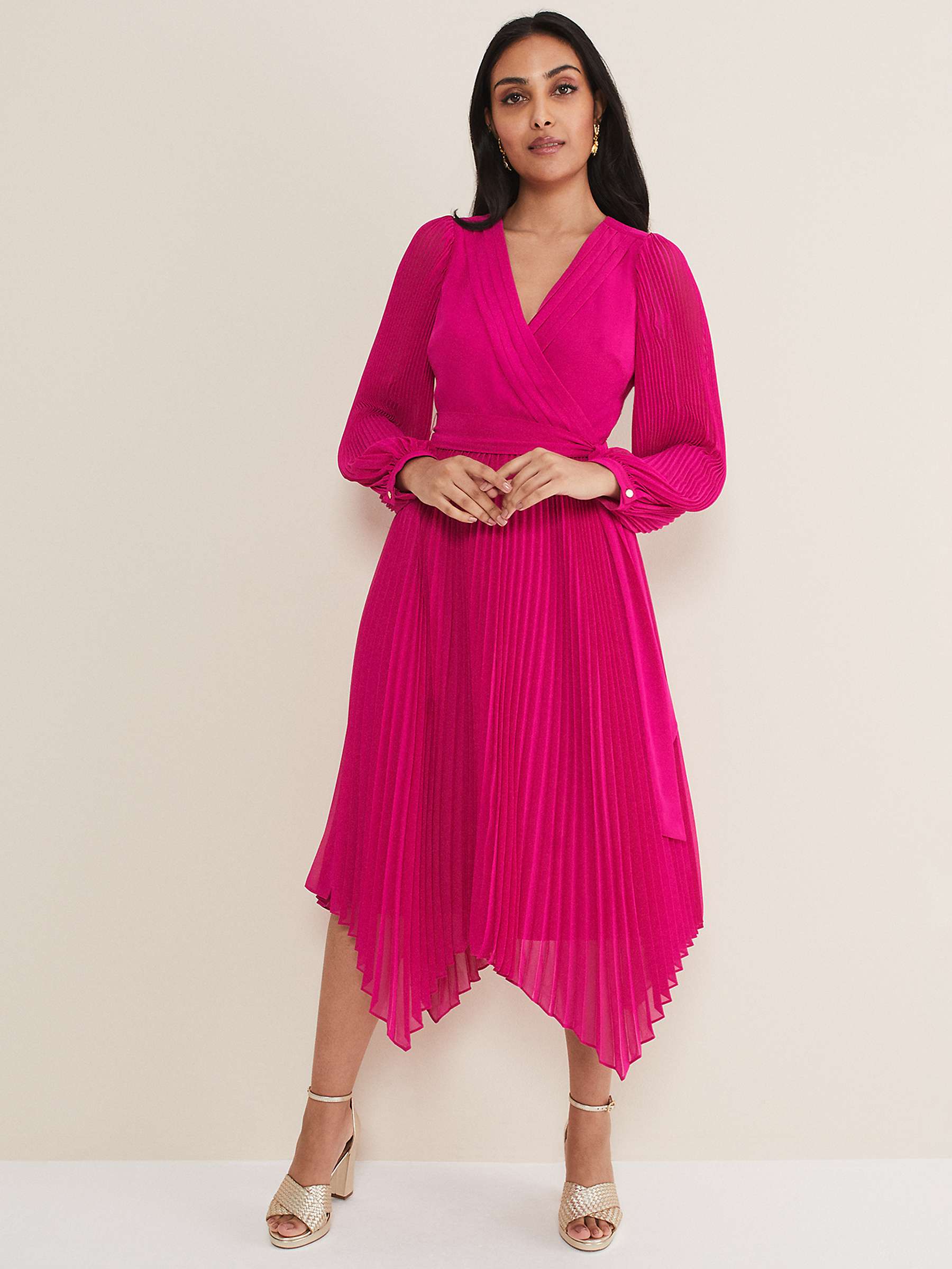 Buy Phase Eight Petite Petra Pleated Wrap Midi Dress Online at johnlewis.com