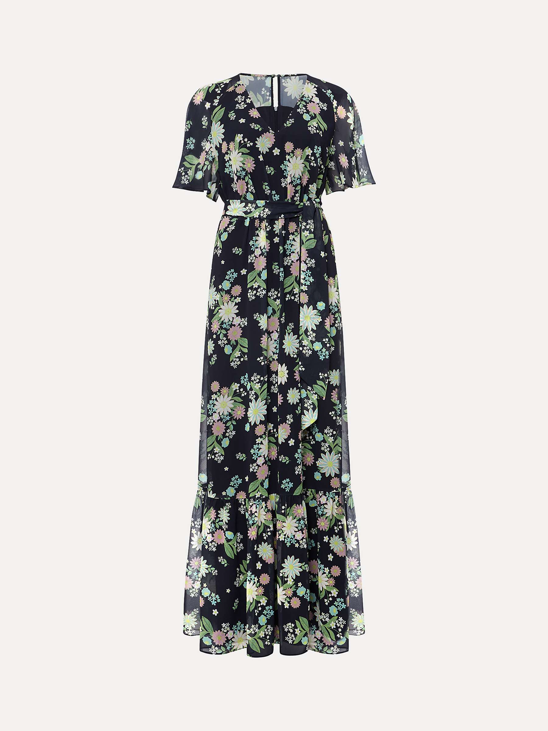 Phase Eight Petite Georgie Tiered Floral Maxi Dress, Navy/Multi at John ...