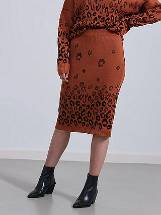 Little Mistress Knitted Skirt, Leopard Brown Multi