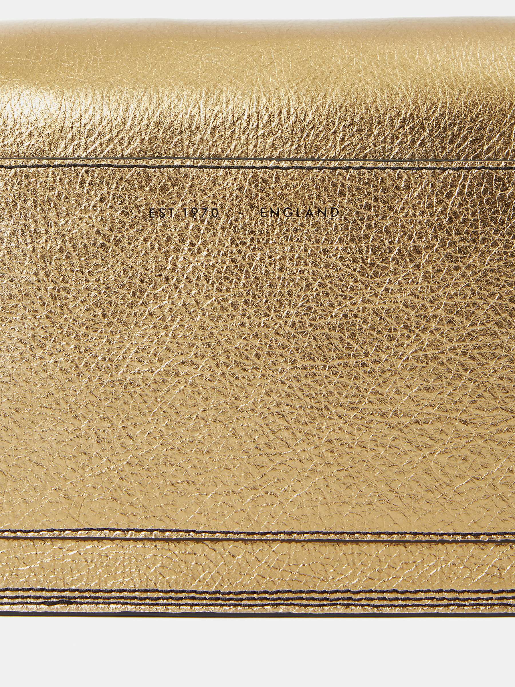 Jigsaw Ada Leather Cross Body Bag, Gold at John Lewis & Partners