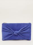 Phase Eight Suede Knot Front Clutch, Foxglove Blue