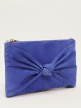 Phase Eight Suede Knot Front Clutch, Foxglove Blue