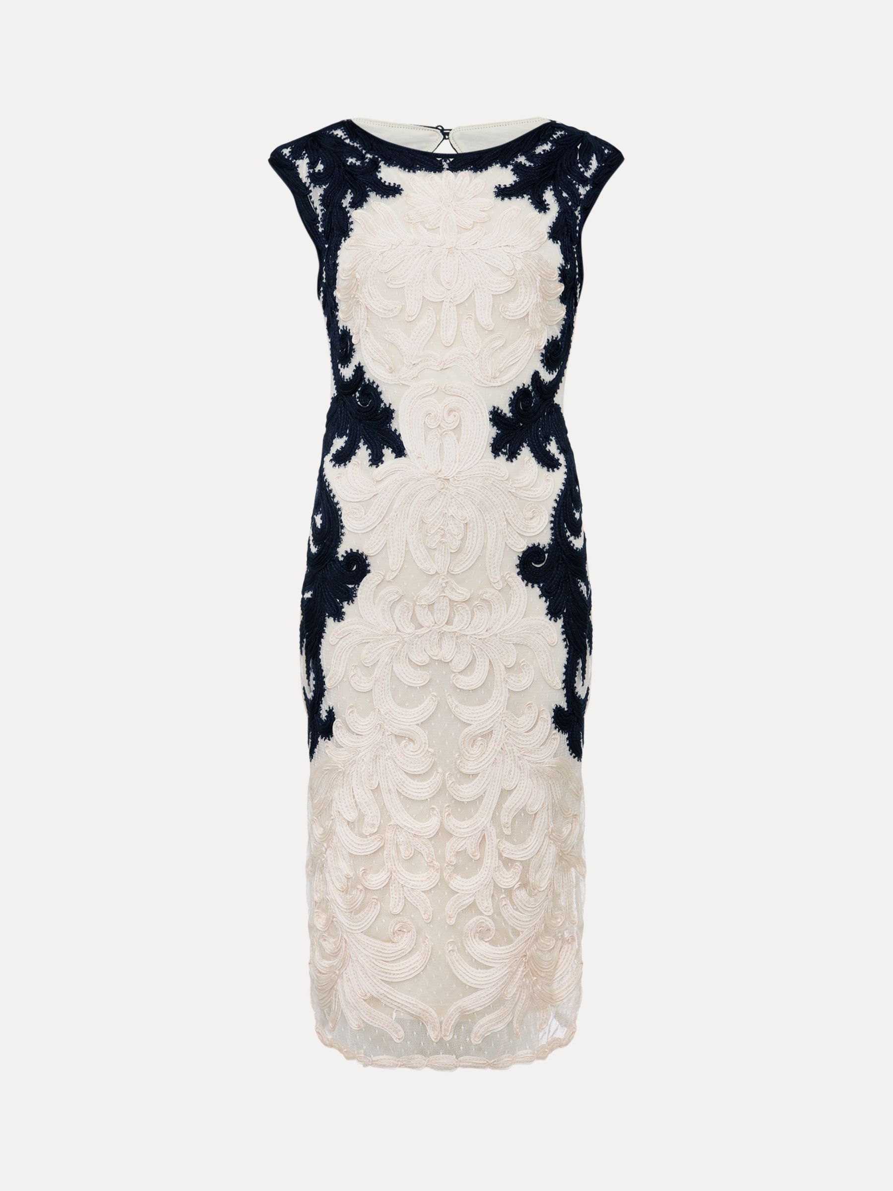 Buy Phase Eight Salima Lace Embroidered Pencil Dress, Navy/Ivory Online at johnlewis.com