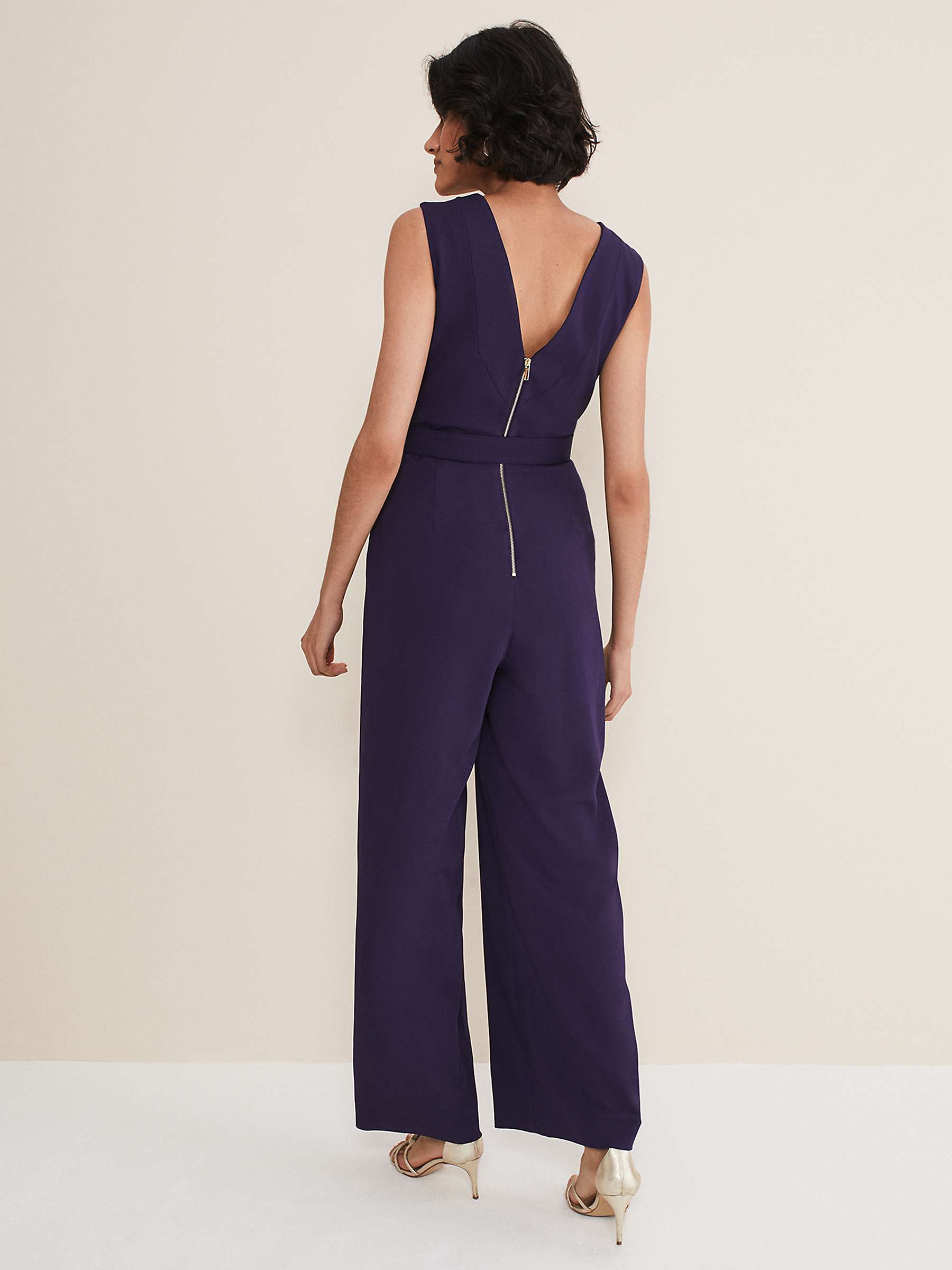 Buy Phase Eight Anna Cutout Belted Jumpsuit, Ink Online at johnlewis.com