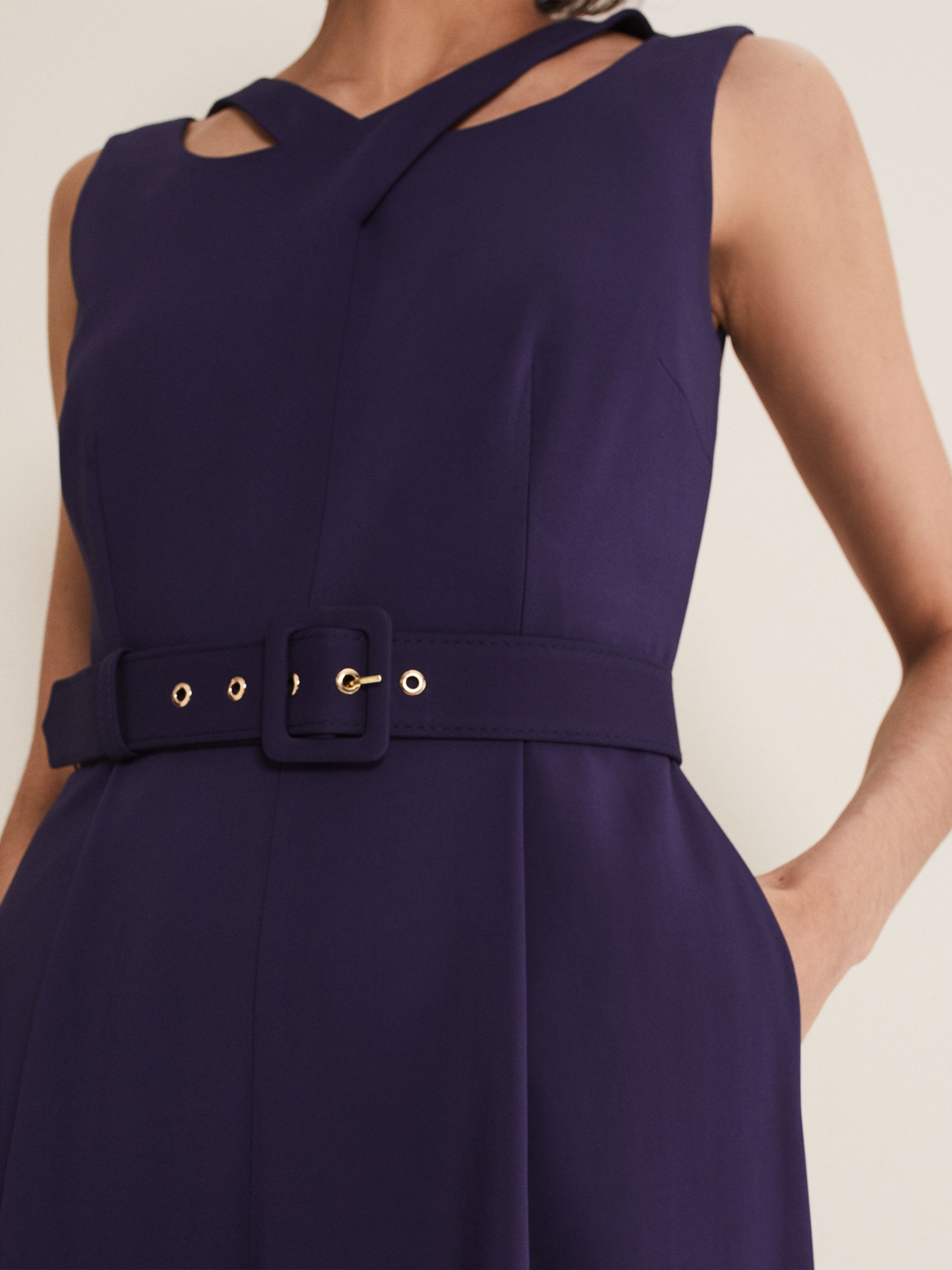 Buy Phase Eight Anna Cutout Belted Jumpsuit, Ink Online at johnlewis.com