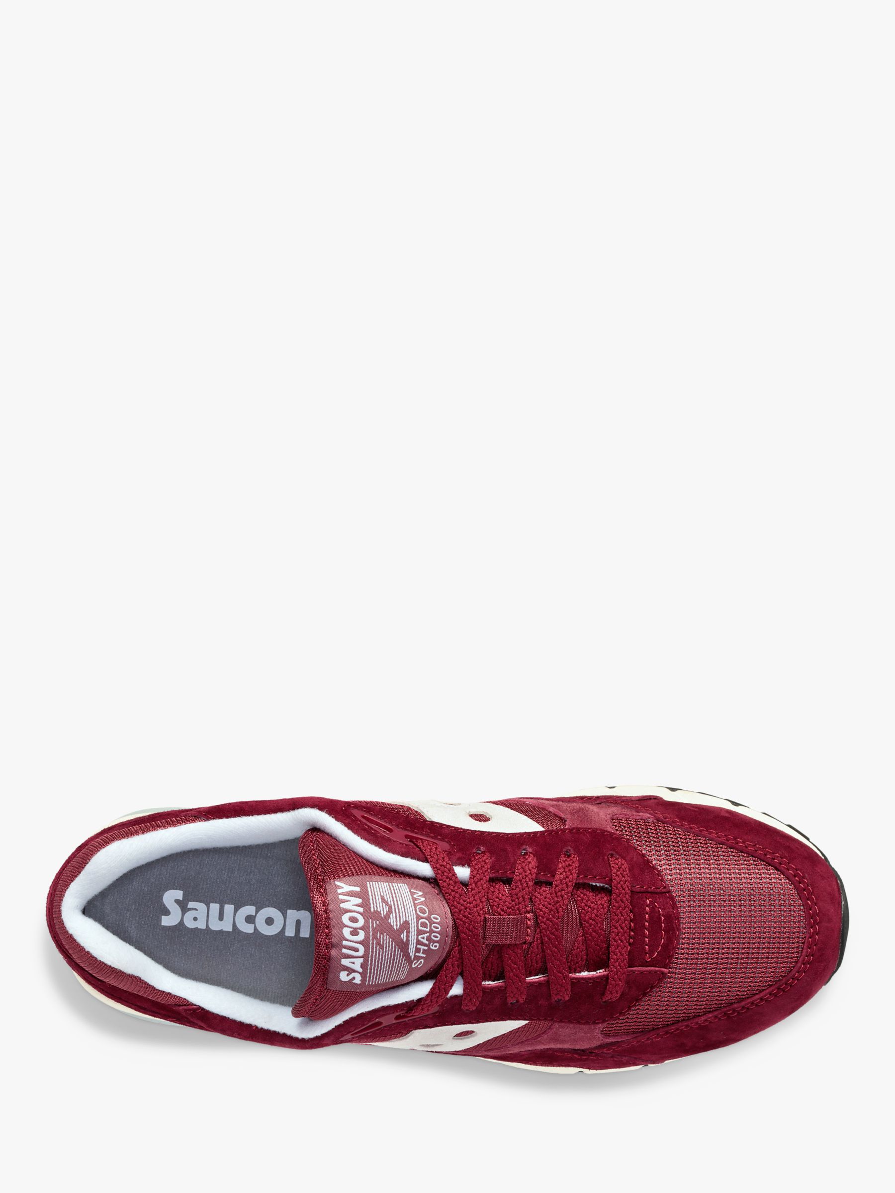Saucony Shadow 6000 Lace Up Trainers, Burgundy at John Lewis & Partners