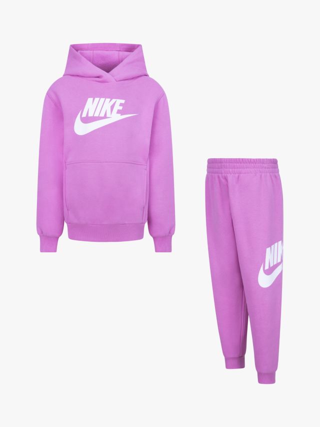 Nike Kids' Club Pullover Hoodie and Joggers Set, Pink, 2-3 years