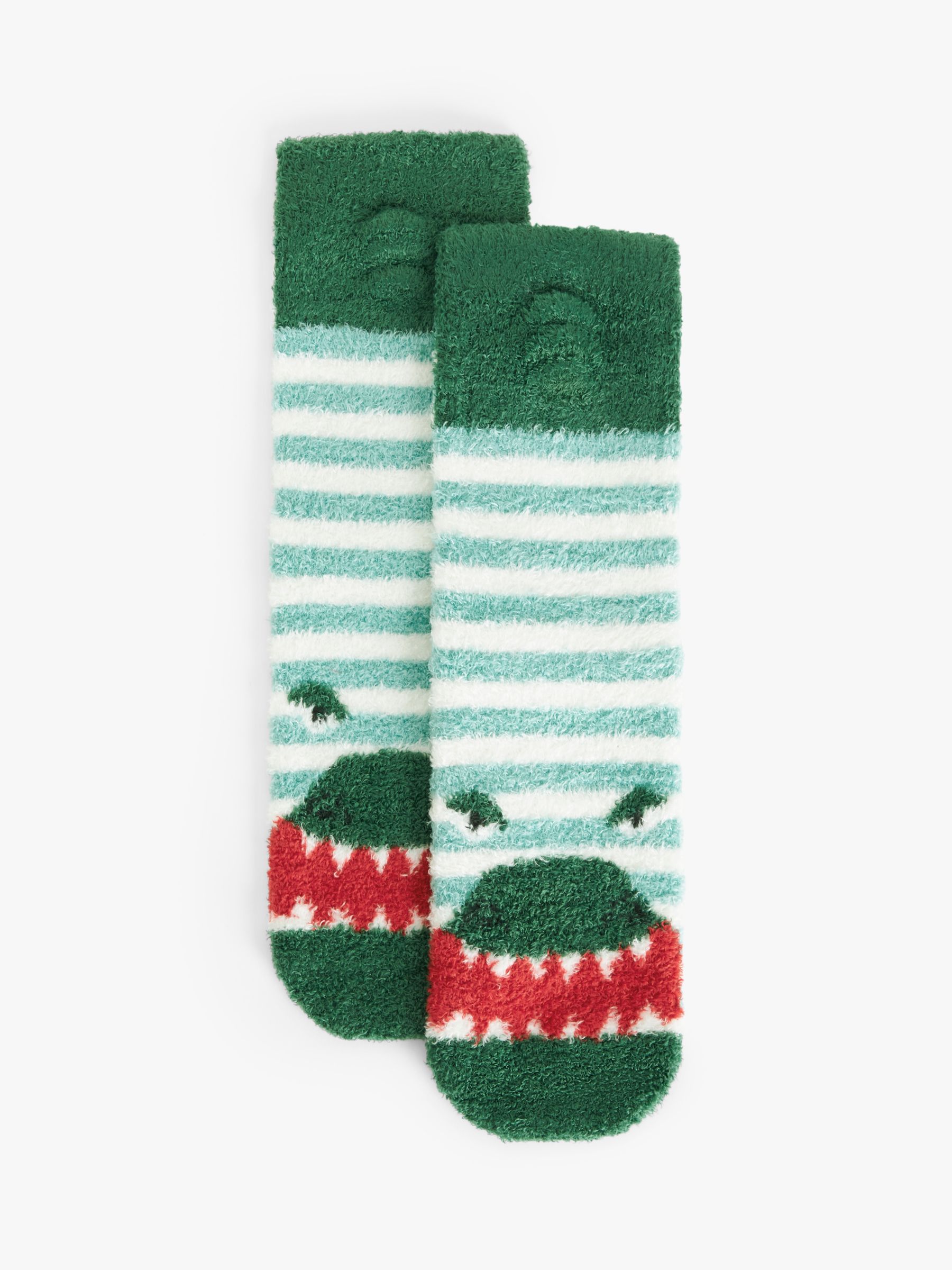 John Lewis Kids' Crocodile Fluffy Slipper Socks, Multi, 6-8.5 Jnr