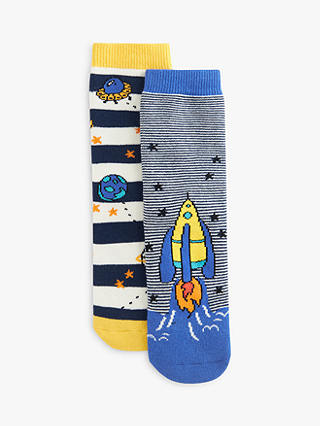 John Lewis Kids' Space Print Socks, Pack of 2, Multi