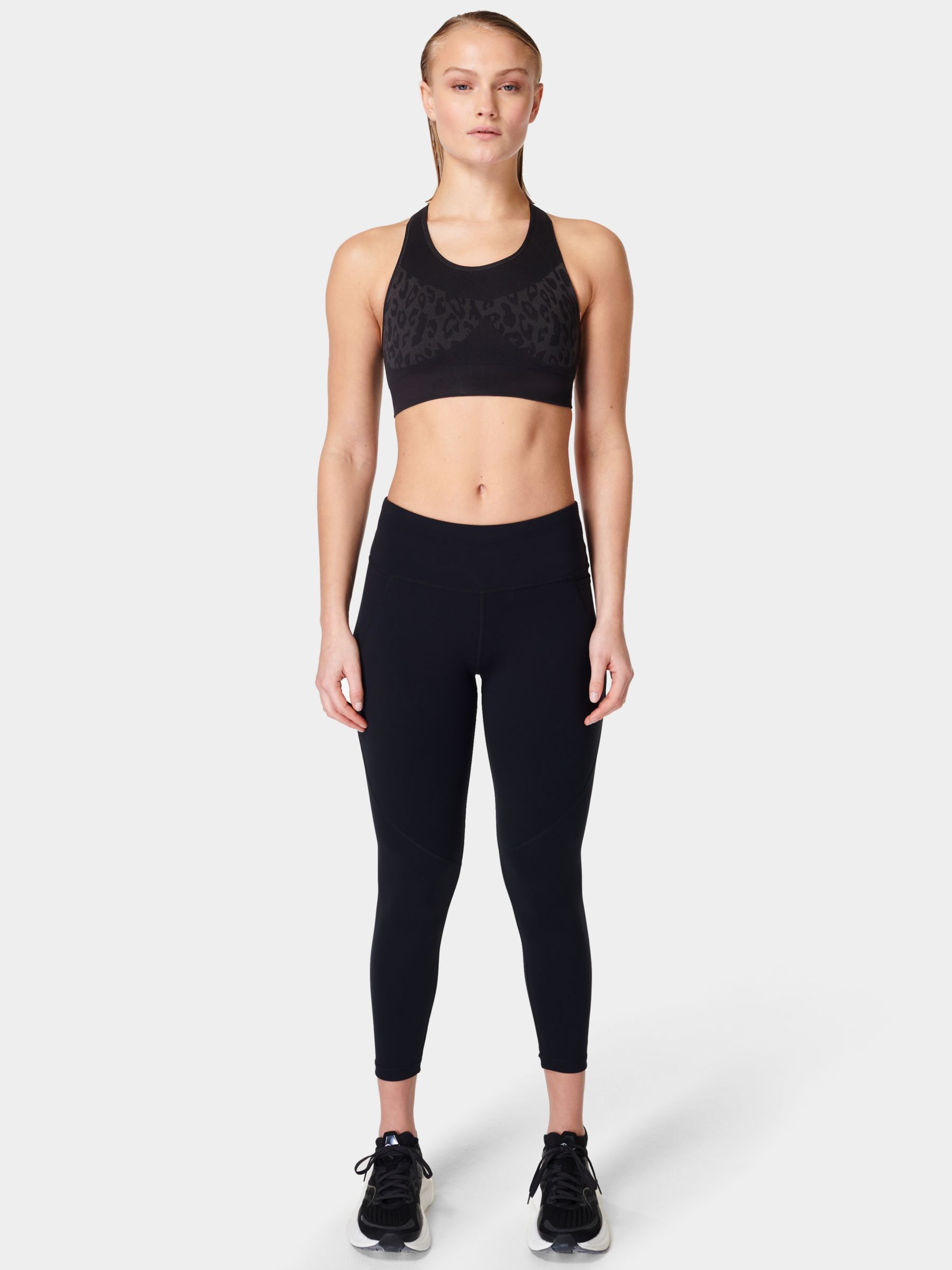 Sweaty Betty Stamina Workout Bra, Grey Easy Leopard at John Lewis ...